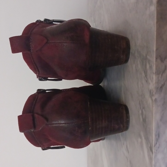 Franco Sarto Burgundy Wine Greco Ankle Booties, Size 9.5 - Picture 7 of 10